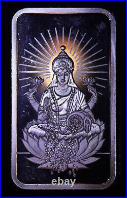PAMP Suisse Lakshmi Wealth Hindu Goddess 1oz 999 FINE Silver art bar C3447