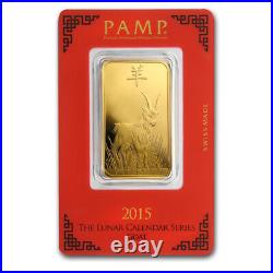 PAMP Suisse Lunar 2015 Gold Goat 1oz Bar