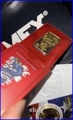 PAMP Suisse Lunar Legend Azure Dragon 999.9 Pure 24K Gold 5 Grams Brand New