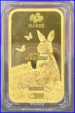 PAMP Suisse Lunar Year of the Rabbit 1 oz Gold. 9999 Fine Bar in Assay