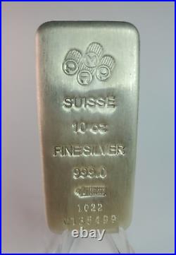 PAMP Suisse Mint Serialized Cast 10 oz. 9999 Fine Silver Bar