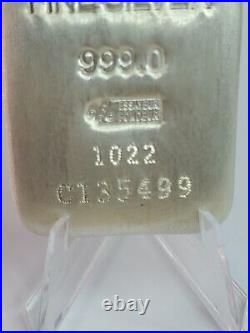 PAMP Suisse Mint Serialized Cast 10 oz. 9999 Fine Silver Bar