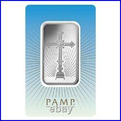 PAMP Suisse Romanesque Cross Religious Series 1 oz. 999 Fine Silver Bar RARE
