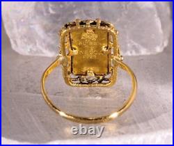 PAMP Suisse Rose 1g Gold Bar Ring 21K Yellow Gold Mounting Size 10