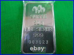 PAMP Suisse Swiss Lady Fortuna 50 Gram. 999 Fine Silver Bar