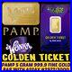Pamp 5 Gram 999.9 Fine Gold Willy Wonka Golden Ticket Bar W Assay #2972/3000