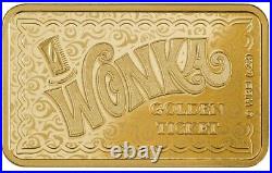 Pamp 5 Gram 999.9 Fine Gold Willy Wonka Golden Ticket Bar W Assay #2972/3000