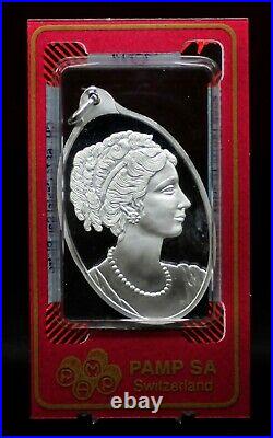 Pamp SA Lady Fortuna Cameo 1/2oz 999 Silver Pendant in Assay Holder 051DUD