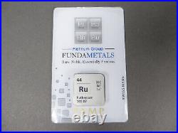 Pamp Suisse 1/2 OZ Ruthenium. 999 Bar RARE Fundametals Platinum Group