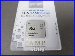 Pamp Suisse 1/2 OZ Ruthenium. 999 Bar RARE Fundametals Platinum Group