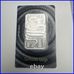 Pamp Suisse 1 oz. 9999 Fine Silver Legal Tender Bar Nature's Grip Sunbeam Snake