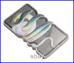 Pamp Suisse 1 oz. 9999 Fine Silver Legal Tender Bar Nature's Grip Sunbeam Snake