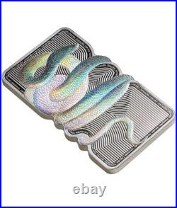 Pamp Suisse 1 oz Silver Bar Natures Grip Hologram Sunbeam Snake Assay