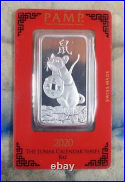 Pamp Suisse 1 oz silver bar 2020 (RAT) serial #000095 (sealed)