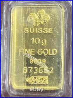 Pamp Suisse 10 Gram Fine Gold 999.9 In Assay Card Sigma Verified