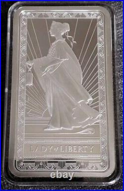 Pamp Suisse 10 Oz 999.0 Silver Bar ULTRA RARE LADY of LIBERTY in Case