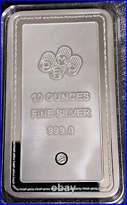 Pamp Suisse 10 Oz 999.0 Silver Bar ULTRA RARE LADY of LIBERTY in Case