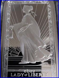 Pamp Suisse 10 Oz 999.0 Silver Bar ULTRA RARE LADY of LIBERTY in Case