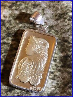 Pamp Suisse 10 gram Silver Bar Pendant Lady Fortuna Rare + 45th Ann. Bar