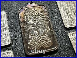 Pamp Suisse 10 gram Silver pendant. 999, Bullion Bank silver 1/10th oz. Bars, NR