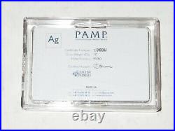 Pamp Suisse 10 oz Silver Fortuna Bar in Plastic Case with Assay Card