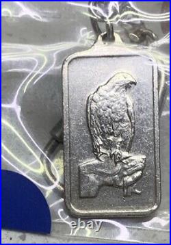 Pamp Suisse 10gr an Falcon Silver Bar Keychain Saudi Arabia Rare