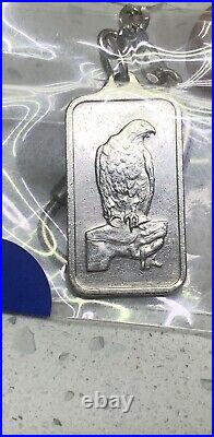 Pamp Suisse 10gr an Falcon Silver Bar Keychain Saudi Arabia Rare