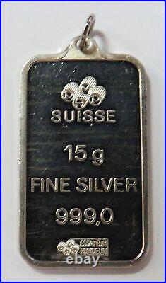 Pamp Suisse 15 Gram Eagle Falcon Perched On Hand 999 Fine Silver Bar