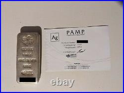Pamp Suisse 1kg Silver Bullion Bar With Assay Certificate (very Hard To Source)