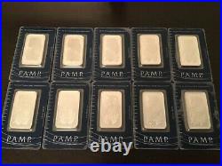 Pamp Suisse 1oz Lady Fortuna Fine Silver Bars 10x Total Package Lot 100% Real