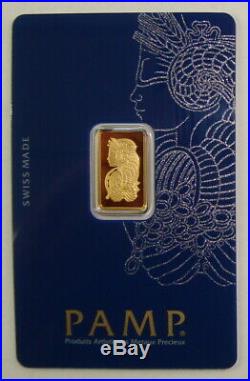 Pamp Suisse 2.5 Gram. 9999 Fine Gold Fortuna Bullion Bar