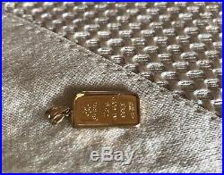Pamp Suisse 2.5 Grams Fine Gold Bar 999.9 Pendant And 14K Gold Yellow Gold Frame