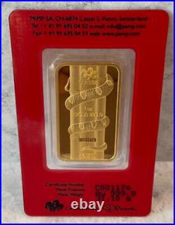 Pamp Suisse 2013 Lunar Year of the Snake 1 oz Gold Bar in Assay Card