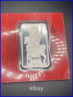 Pamp Suisse 2014 Lunar Year of the Horse 100g. 999 Fine Silver Bar in Assay Card