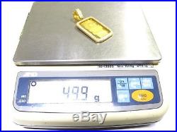 Pamp Suisse 24k Yellow Gold Bar & 14k Yellow Gold Diamond Frame 2.50ct Pendant