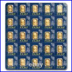 Pamp Suisse 25x1 Gram Gold Lady Fortuna Bar (Multigram Card)