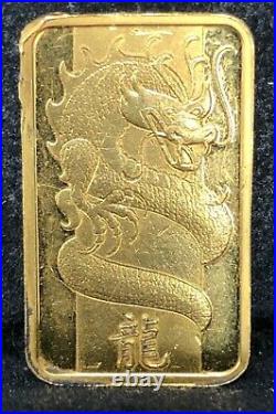 Pamp Suisse 5 Gram 999,9 Pure Gold Bar Dragon Design