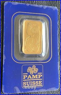 Pamp Suisse 5 Gram Gold Bullion Bar Sealed Assay Vintage Lady Fortuna Rare