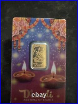 Pamp Suisse 5 Grams. 9999 Gold Bar Lunar Calendar Series Snake Sealed