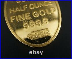 Pamp Suisse 9999 1/2oz Rare Fine Gold Bar Bullion Pendant PG1343