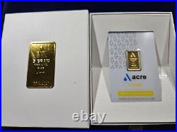 Pamp Suisse ACRE Gold Swiss 5 g GRAMS. 9999 BAR SEALED ASSAY COA CARD & BOX
