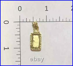 Pamp Suisse Fortuna 1 Gram Bar Pendant with 14K Gold Plated Screw Top Bezel