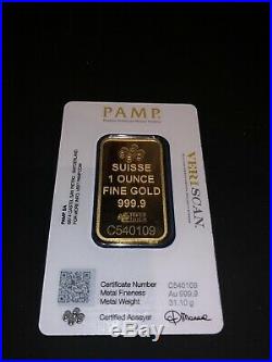 Pamp Suisse Fortuna 1 oz Gold Bar Sealed In Assay