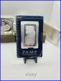 Pamp Suisse Fortuna 50 Gram 999 Silver Bar with Assay Card Serial #4488 SEALED