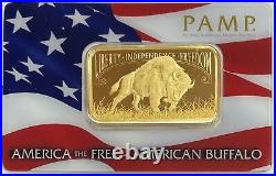 Pamp Suisse Gold 1 Oz America The Free USA Bar New Sealed In Assay Card