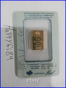 Pamp Suisse Gold 10 Grams Fortuna Bar Sealed In Assay Card