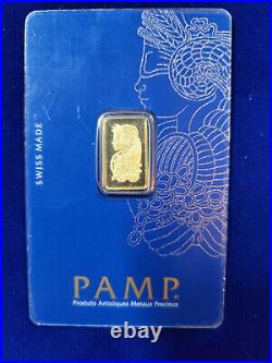 Pamp Suisse Gold Swiss 2.5 g GRAMS. 9999 BAR SEALED ASSAY COA CARD