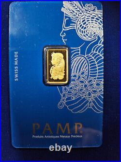 Pamp Suisse Gold Swiss 2.5 g GRAMS. 9999 BAR SEALED ASSAY COA Veriscan CARD