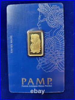 Pamp Suisse Gold Swiss 5 Grams. 9999 Bar Sealed Assay Coa Card Same Day Ship