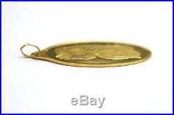Pamp Suisse Half Ounce 24k Fine Gold Oval Shaped Bar Pendant with 24k Gold Bail